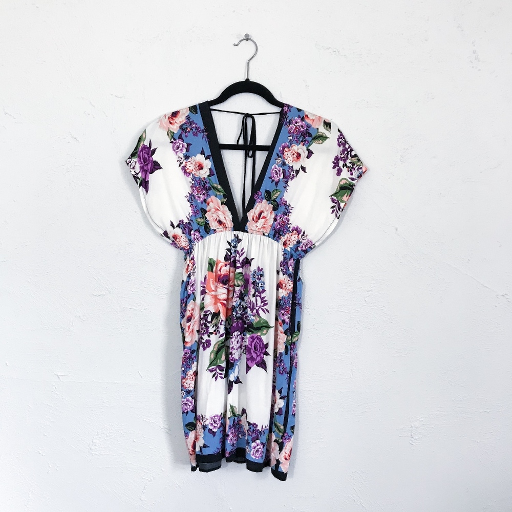 Floral Love Culture Kimono Style V-Neck Dress